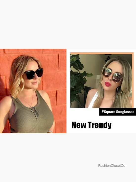 Oversized Vintage Square Polarized Sunglasses Retro Classic Simple Unisex main image 7
